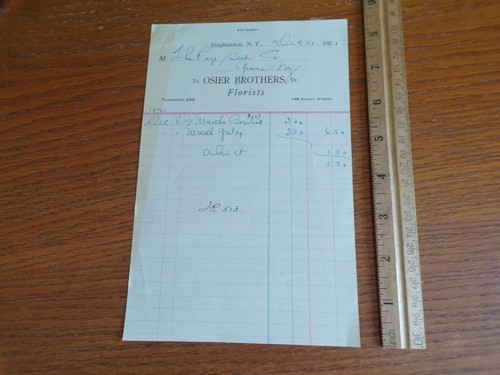 1921 receipt statement osier - statement,