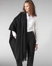 Large écharpe, étole châle cachemire laine unie top qualité unie noire