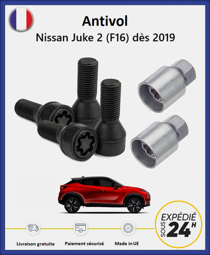 Ecrous antivol roues noir - antivol, de