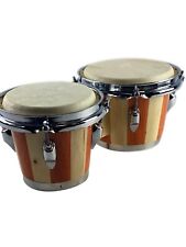 Zension 7" and 8" BONGO DRUMS - Latin Percussion Bongos Set Cowhide Tuning Key