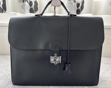 Hermes Sac Ade Peche Business Bag Black Leather 38cm Used