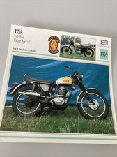 BSA 441 Victor Special B44 1969 carte moto de collection Atlas UK