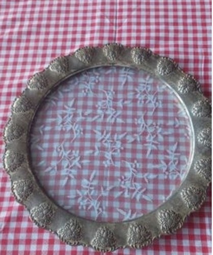 Plateau rond vintage verre - plateau,