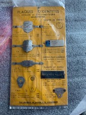 RARE  LOT :  Plaque de cycles  Vélo cyclomoteurs de représentant Identification