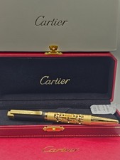 Beautiful Cartier Crocodile Black+Golden Design Body {Blue Ink}Ballpoint Pen