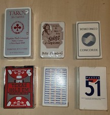 Lot de 6 jeux de cartes Belotte tarot Poker ect ... jeux de cartes publicitaire