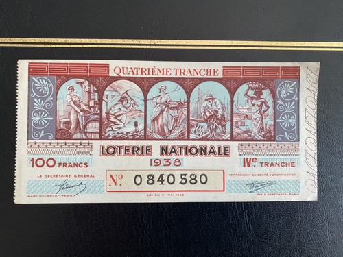 1938 france 100f loterie - 1938,