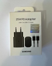 ORIGINAL CHARGEUR SAMSUNG NOIR 25W USB C FAST CHARGE  + CABLES USB C TO C NEUF
