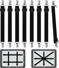 Tendeur Drap Housse pour Linge de Lit 8 Pièces, Réglable Sangles Draps Élastique