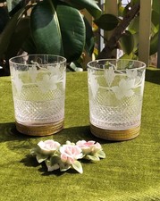 Pair of Engraved Crystal