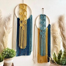 Tissu coton doux tissé art mural salon tapisserie bohème franges art mural