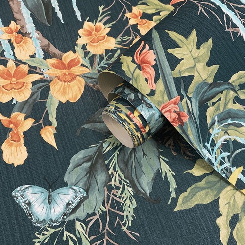 Papier peint floral texturé - papier,