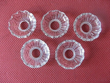 ++"544.3"    5 COUPELLES BOBECHES EN VERRE POUR LUSTRE SUSPENSION