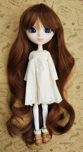 Pullip size wig - pullip, wig/curl/brown