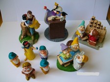 LOT DISNEY STORE 9 FIGURINES BLANCHE NEIGE ET LES 7 NAINS