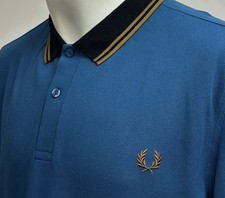 Fred Perry | Short Sleeve Contrast Collar Polo Shirt XXL (Blue) Mod Scooter Ska