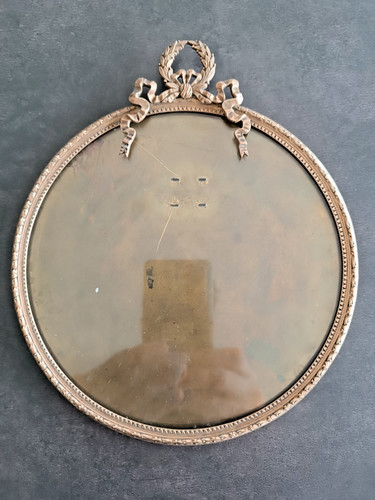 Cadre médaillon fronton noeud - cadre,