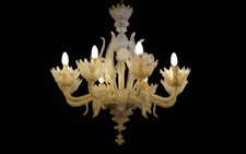 Murano chandelier, glass of Venice, early 20th century / Murano candlestick, Venetian