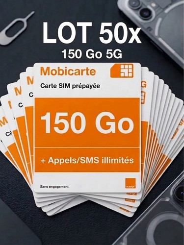 Lot 50x carte - 50x, prépayée