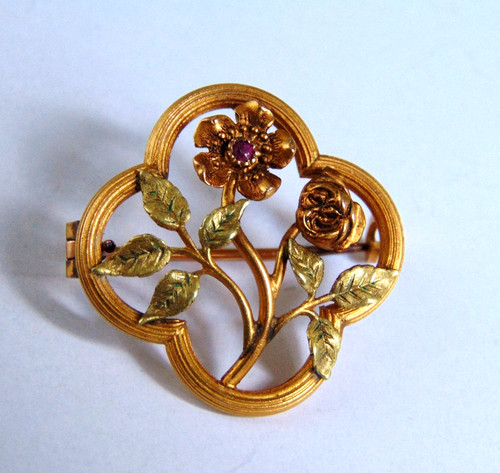 Broche fleur art nouveau - broche,