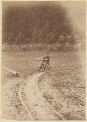 Man velociped bicycle - velociped.,