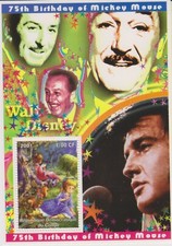 Timbres Elvis Presley / Disney - Feuillet de timbres neufs ** de Congo