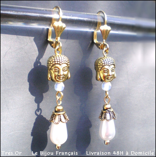 Boucles oreille bouddha - boucles, d'oreille
