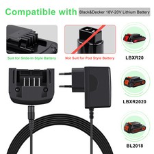 18/20V Li-Ion Batterie Chargeur pour Black Decker BL2018 LBXR20 LBXR20-OPE LBX20