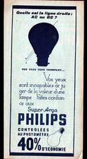 "PARIS (X°) SUPER ARGA LAMPS "PHILIPS" blue tract 1930 period