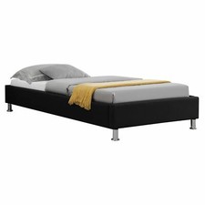 Lit futon simple NIZZA noir 90x190 cm 1 place 1 personne adulte enfant sommier