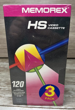 Memorex HS Video Cassette 120 High Standard Tape VHS Tape 3 Pack NEW - Sealed