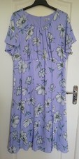 DAMART Dress Lilac Lavender Violet White Flowers Size 22 Fully Lined Zip Back