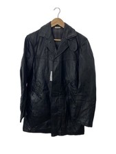 French Military Leather Jacket 70s-M.I.C CUIR Blouson -- Black Used