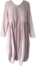 Ewa i Walla Dusty Pink  Cotton Balloon Dress w/ Lace Trim