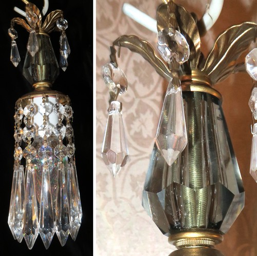 Vintage smokey crystal brass - smokey,