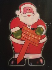 DECORATION PERE NOËL LUMINEUX PLAT 35 CM ENVIRON