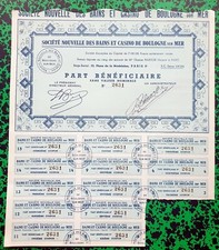 Dept 62 & 75 - Boulogne sur Mer Headquarters in Paris - Deco Ste des Bains & Casino 1960