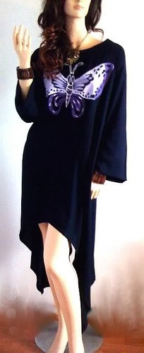 Blouse robe papillon peinte - robe, À