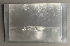 Antique 1918 Women Bathing River Bath PHOTO CARD