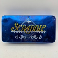 VINTAGE Scrabble Collector's Edition COMPLETE Milton Bradley 2000 Blue Metal Tin