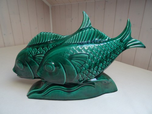 Couple poissons art déco - art,