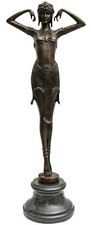 Statuette en bronze scarab danseuse après Chiparus style antique réplique 50cm