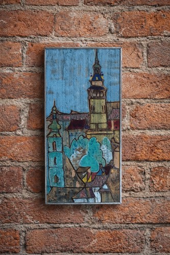 Tableau émaux vintage - , signé