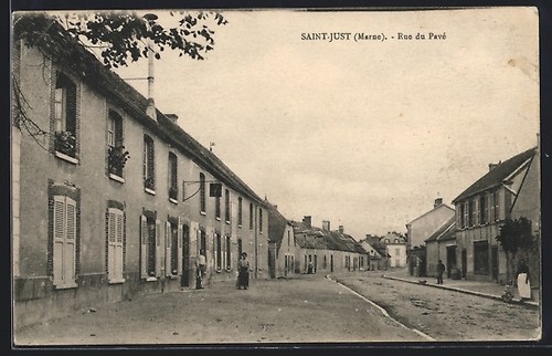 Cpa saint just marne rue - cpa, du