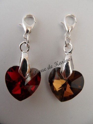 Charms breloque coeur verre - 2,