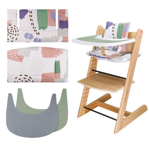 Light color print high chair - light,