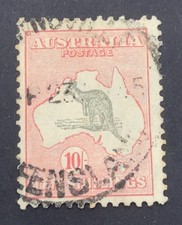 Australia 1932 Kangaroo CofA wmk 10/- Grey & Pink - Used