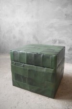 DE SEDE Antique Leather Stool Box A Case Store Fixtures Around 1970s