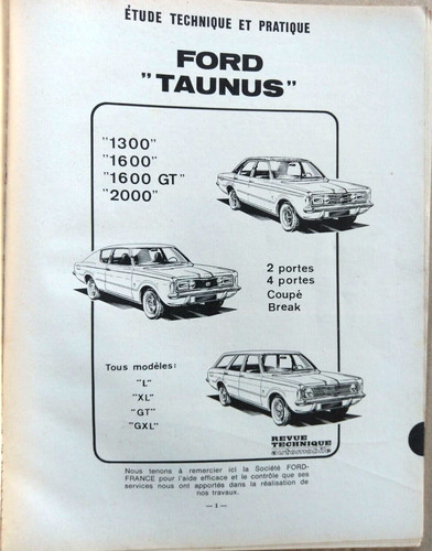 Revue technique ford taunus - technique,