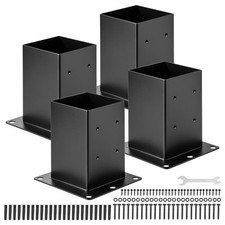 VEVOR Support de Poteau Bois 140x140 mm Base Taille Interne 142x142 mm Lot de 4